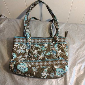 Tayna Lee Quilted Shoulder Bag, Brown & Blue